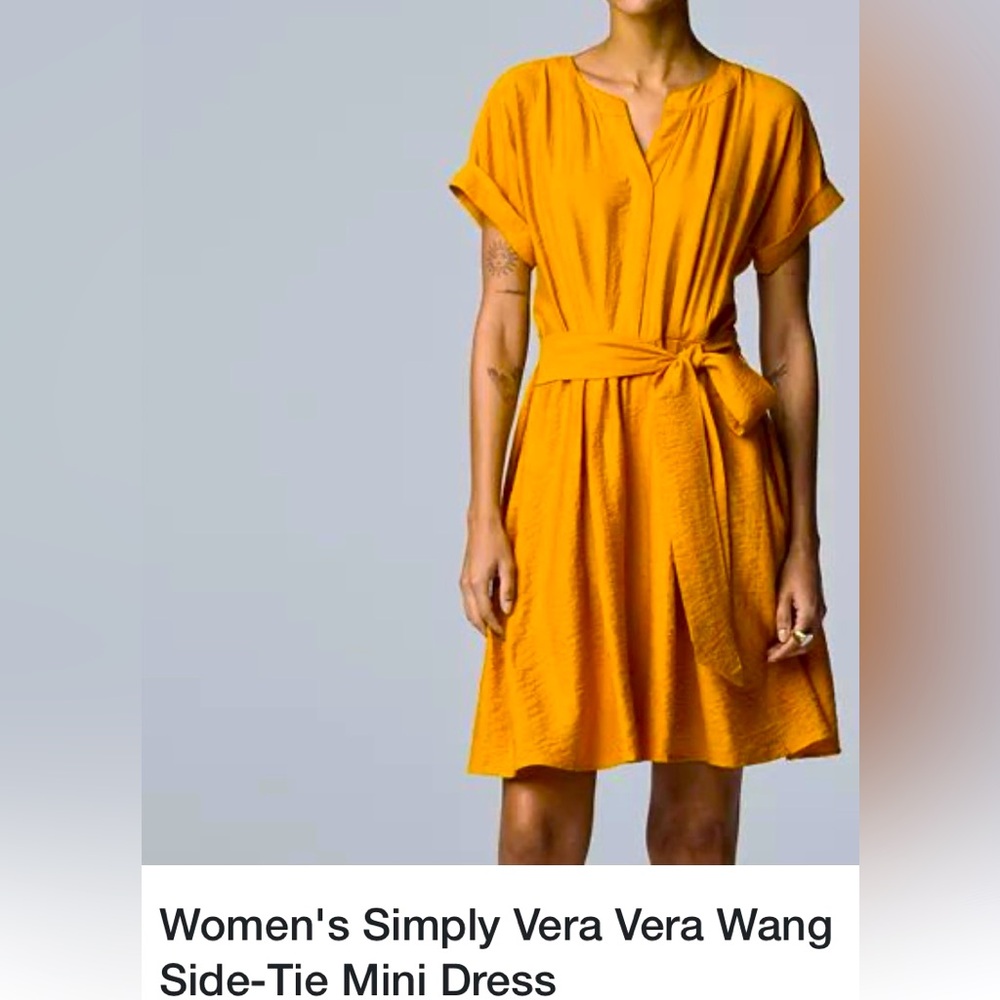 Women's Simply Vera Vera Wang
Side-Tie Mini Dress - Size XS - Color: Mustard